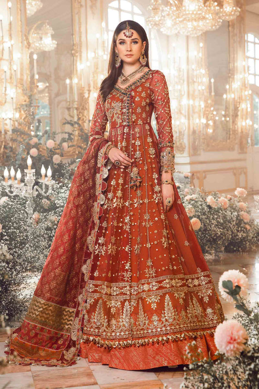 Royal Red Embroidered Dhanak 3-Piece Suit