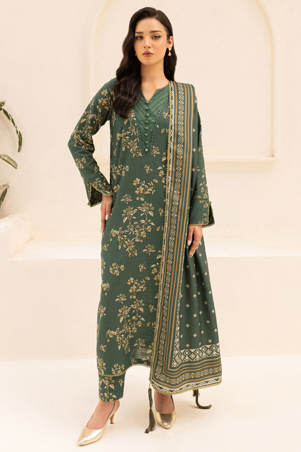 Elegant Abelio Printed Dhanak 3-piece - Luxury Suit
