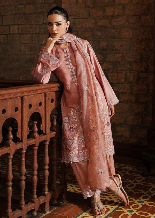 Blushing Pink Embroidered 3-Piece Dhanak Suit