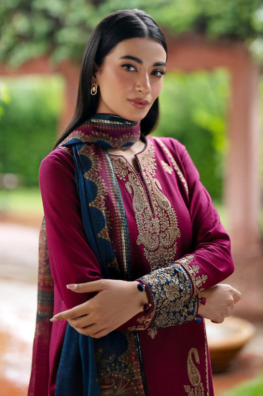 Maroon & Gold Embroidered Suit – Luxurious Festive Attire