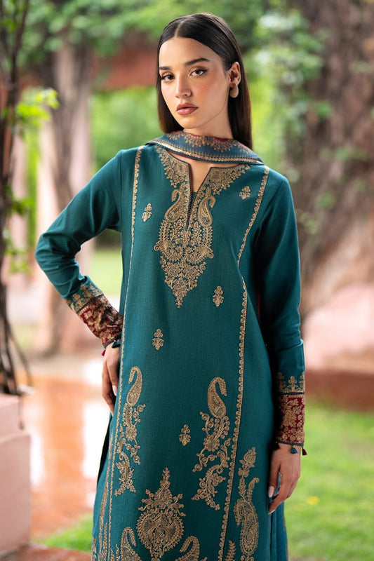 Classic Rust Embroidered 3-Piece Suit – Timeless Autumn Charm