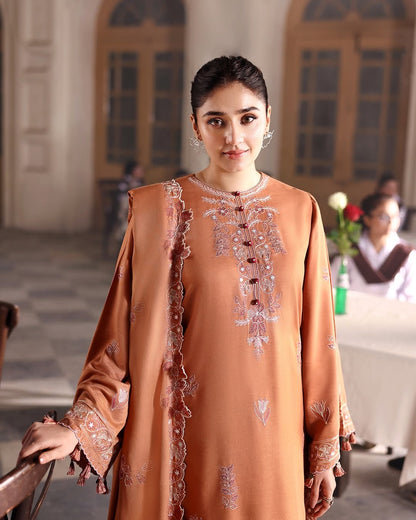 Autumn Glaze Embroidered Khaddar 3-Piece Outfit