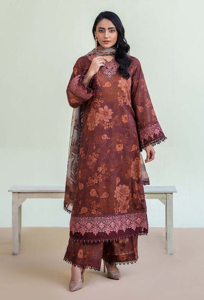 Rusty Charm Printed Dhanak 3-Piece Outfit