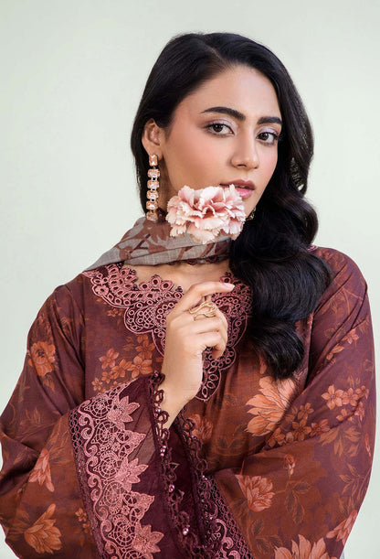 Rusty Charm Printed Dhanak 3-Piece Outfit