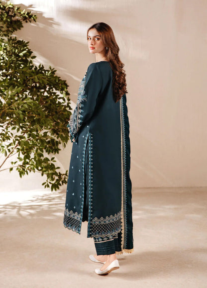 Verdant Green Embroidered Dhanak 3-Piece Outfit - Festive Attire