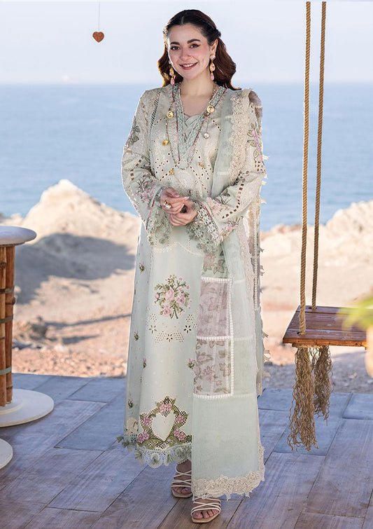 Elegant Pistachio Embroided Lawn 3-Piece Outfit - The Essence of Elegance
