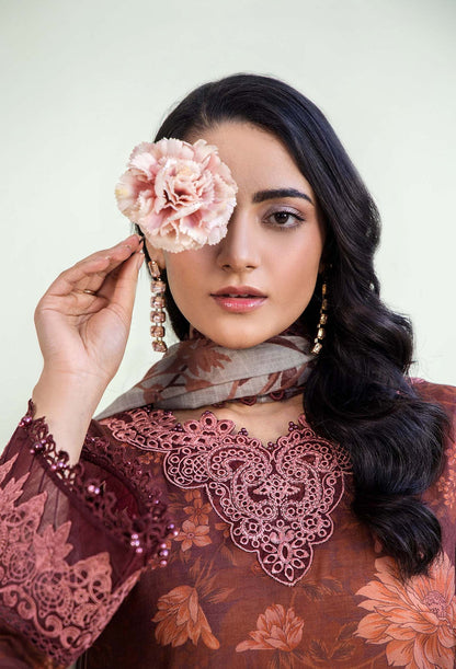 Rusty Charm Printed Dhanak 3-Piece Outfit