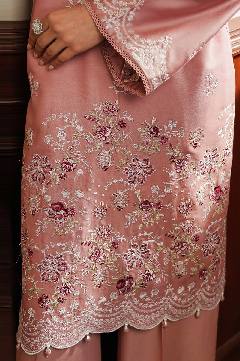 Blushing Pink Embroidered 3-Piece Dhanak Suit