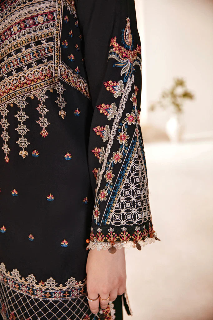 Florent Black Embroidered 3-Piece Traditional Suit