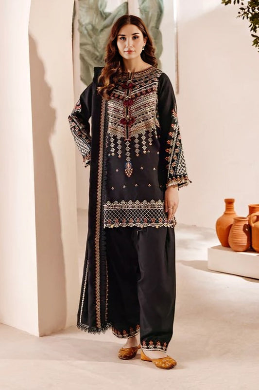 Florent Black Embroidered 3-Piece Traditional Suit