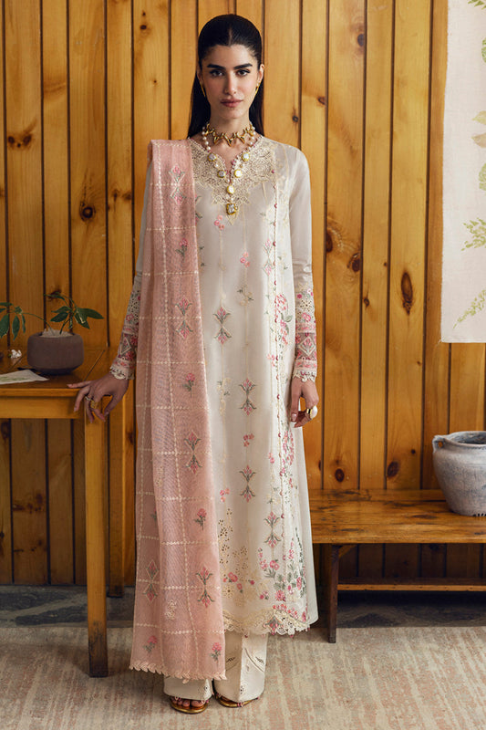 Luxury Ivory Embroided Lawn 3-Piece Outfit - Wear the Royalty