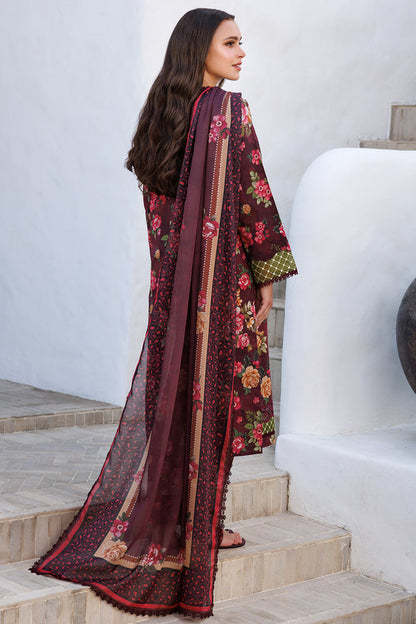 Rich Maroon Printed Lawn 3-Piece Outfit – Refined Summer Wear