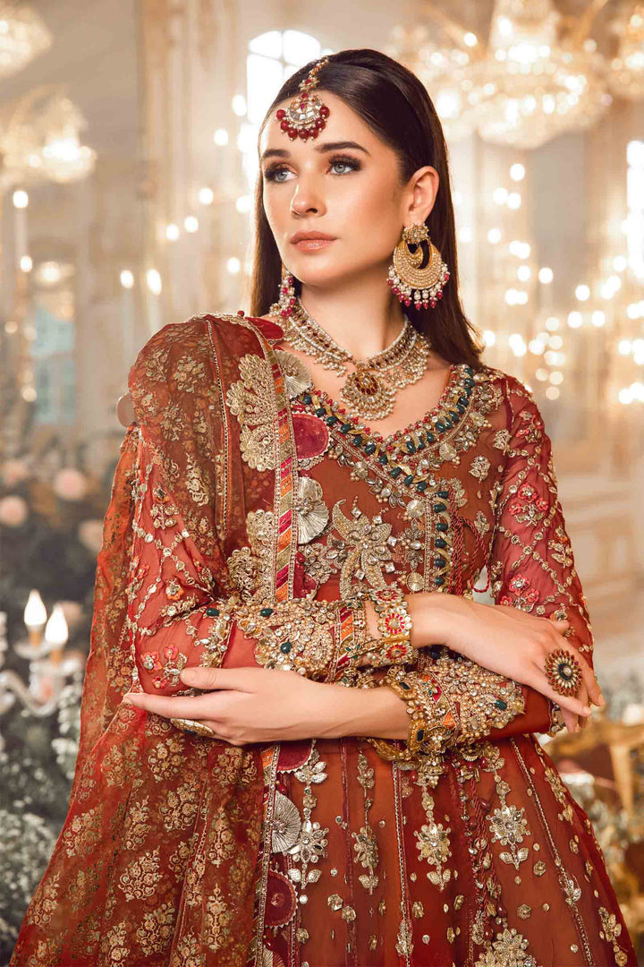 Royal Red Embroidered Dhanak 3-Piece Suit
