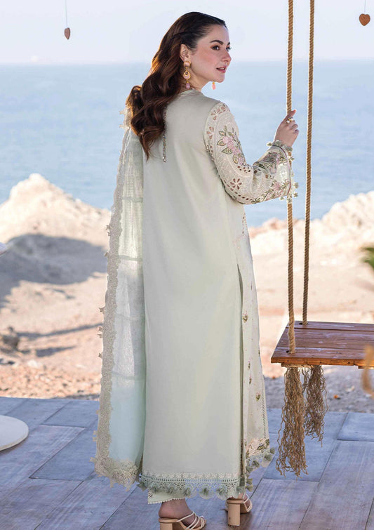 Elegant Pistachio Embroided Lawn 3-Piece Outfit - The Essence of Elegance