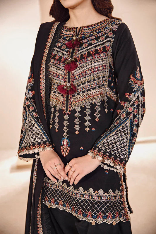 Florent Black Embroidered 3-Piece Traditional Suit