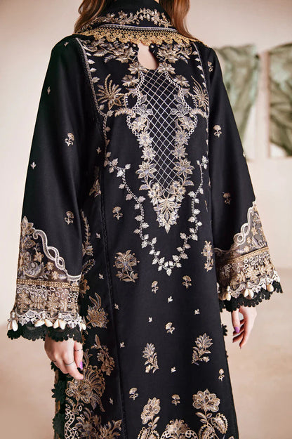 Black Opulence Embroided Dhanak Outfit For - Festive Attire