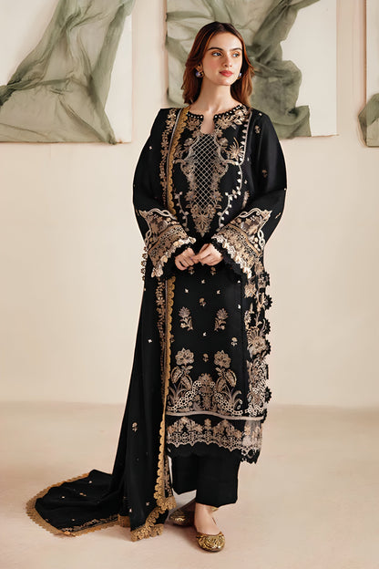 Black Opulence Embroided Dhanak Outfit For - Festive Attire
