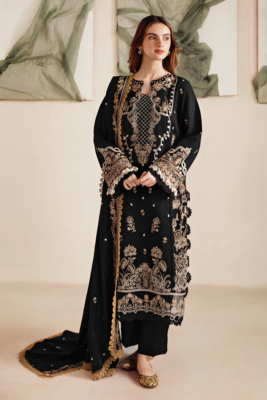 Black Opulence Embroided Dhanak Outfit For - Festive Attire